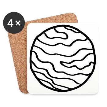 Planète Simple Space Doodle - Dessous de verre (lot de 4) - blanc - Devant
