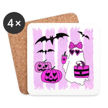 Fashion Ghost - Coasters (set of 4) - white - Front