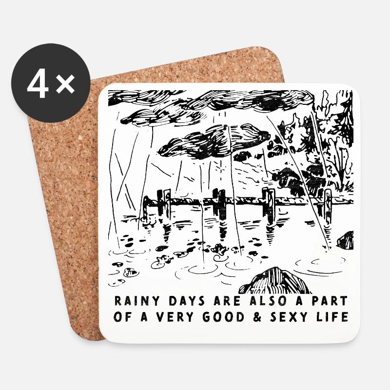 RAINY DAYS - Coasters (set of 4) - white