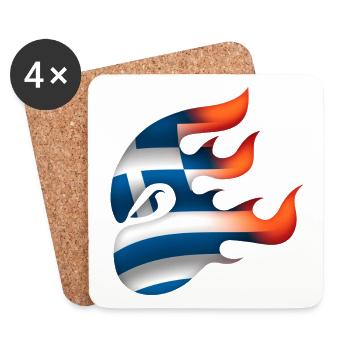 Drapeau de la Grèce - Grèce - Ninja - Dessous de verre (lot de 4) - blanc - Devant
