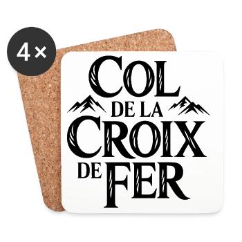 Col de la Croix de Fer Cycling Art - Coasters (set of 4) - white - Front
