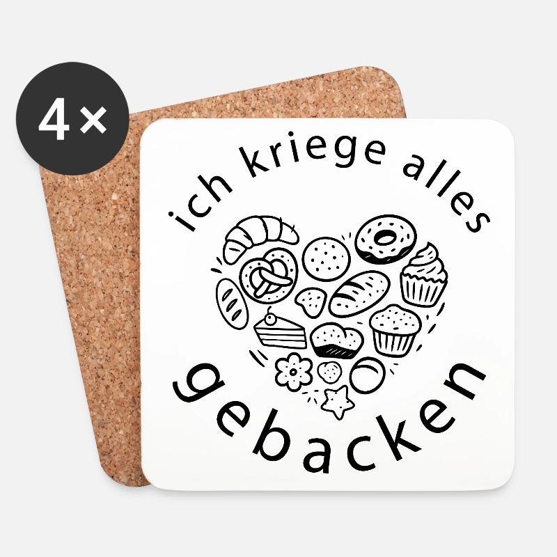 ich kriege alles gebacken backerei Konditor - Untersetzer (4er-Set) - Weiß