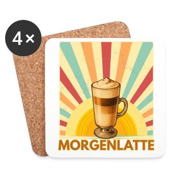 Vintage Pun Retro Morning Draught Coffee Design - Coasters (set of 4) - white - Front