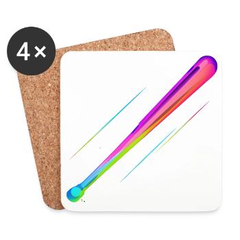 Baseball bat Steamwave - Coasters (set of 4) - white - Front