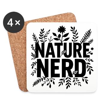 Nature Nerd Fleurs Plantes Nature Amour Jardin - Dessous de verre (lot de 4) - blanc - Devant