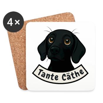 Schweißhund Tante Cäthe - Untersetzer (4er-Set) - Weiß - Vorne