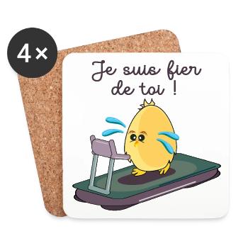 FIER DE TOI - TAPIS DE COURSE - Dessous de verre (lot de 4) - blanc - Devant