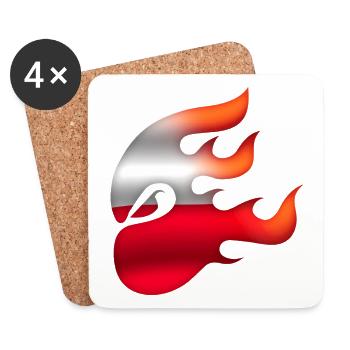 Flag of Poland - Poland - Ninja - Coasters (set of 4) - white - Front