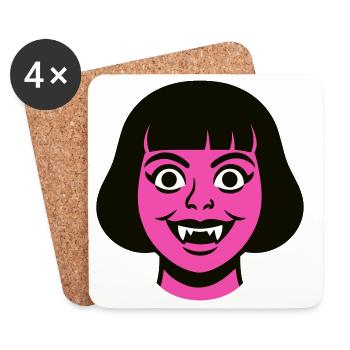 Femme vampire - Dessous de verre (lot de 4) - blanc - Devant