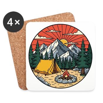 Ecological Mountain Campsite - Coasters (set of 4) - white - Front