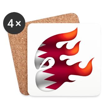 Qatar Flag - Qatar - Ninja - Coasters (set of 4) - white - Front
