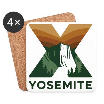 Yosemite El Capitan Logo minimaliste - Dessous de verre (lot de 4) - blanc - Devant