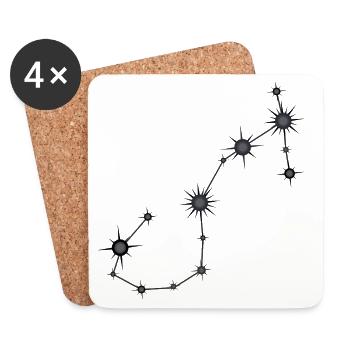 Scorpio Star Constellation Zodiac Sign Black Gray - Coasters (set of 4) - white - Front