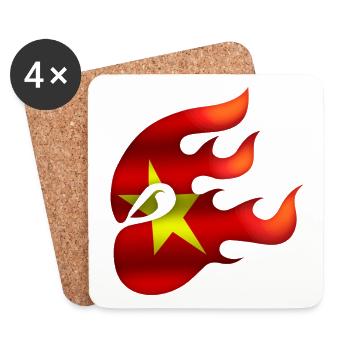 Vietnam Flagge - Vietnam - Ninja - Untersetzer (4er-Set) - Weiß - Vorne