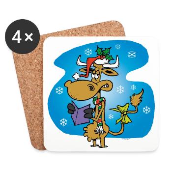 Cow Santa Claus *funny* - Untersetzer (4er-Set) - Weiß - Vorne