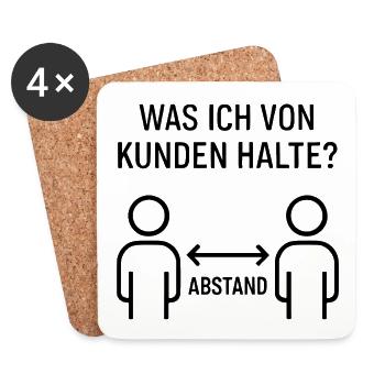 was ich von kunden halte kollege support - Untersetzer (4er-Set) - Weiß - Vorne