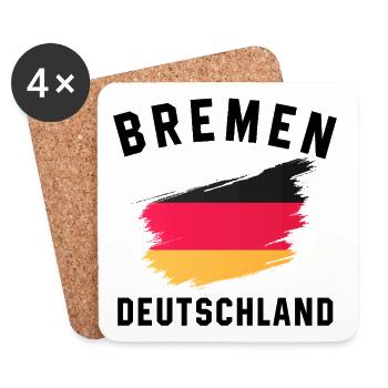 Expressive T-shirt with flag in artistic style - Coasters (set of 4) - white - Front