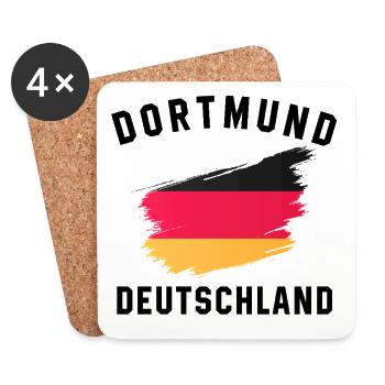 Drapeau allemand effet de pinceau artistique - Dessous de verre (lot de 4) - blanc - Devant