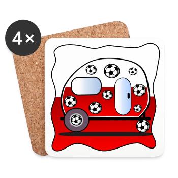 Football Campsite Poland - Coasters (set of 4) - white - Front