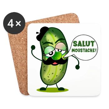 HI MUSTACHE PICKLES - Coasters (set of 4) - white - Front