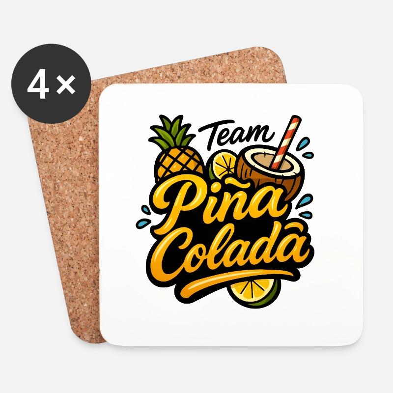 Team Pina Colada - Dessous de verre (lot de 4) - blanc