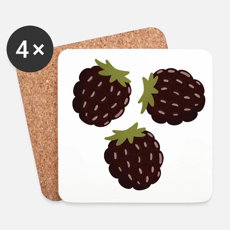 Berry Delight Illustratives Design - Untersetzer (4er-Set) - Weiß