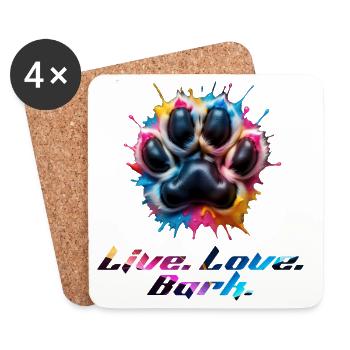 Colorful Paw with Emotions - Coasters (set of 4) - white - Front