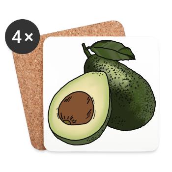 Avocat - Dessous de verre (lot de 4) - blanc - Devant