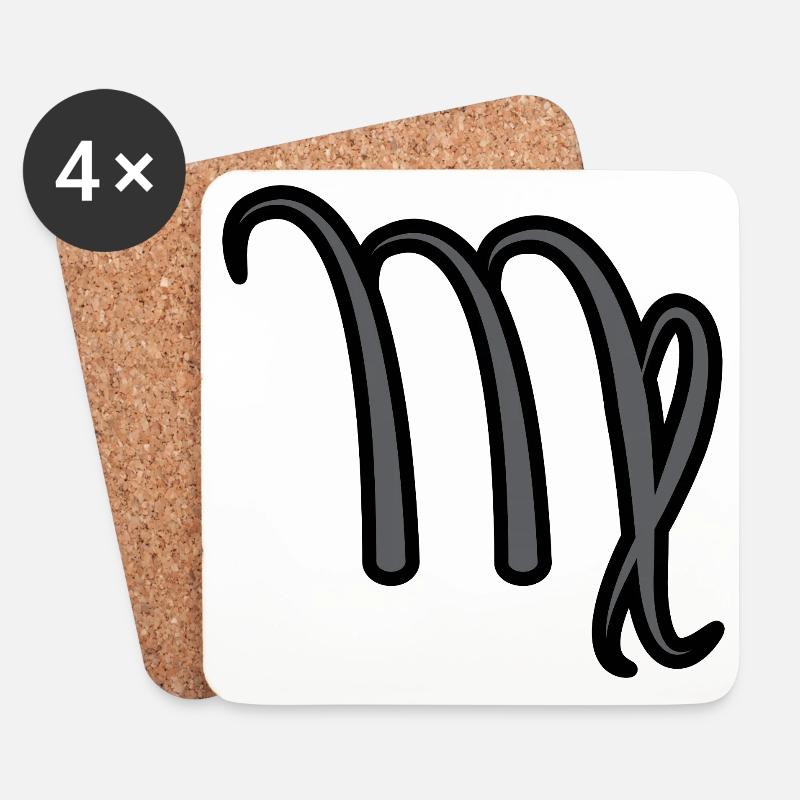 Jungfrau Sternzeichen Symbol Schwarz & Grau - Untersetzer (4er-Set) - Weiß