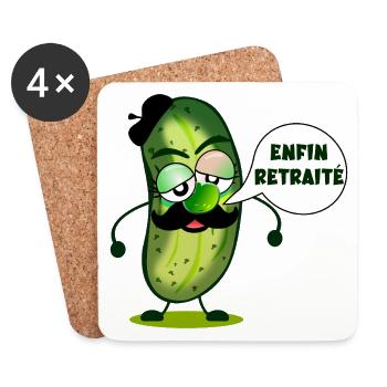 Enfin Retrait Cornichons - Dessous de verre (lot de 4) - blanc - Devant