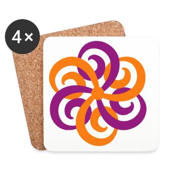 Doppel-Triskele Yoga Mandala Ornament Blume Deko - Untersetzer (4er-Set) - Weiß - Vorne