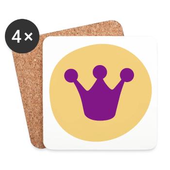 Couronne Princesse Roi Pépinière Symbole Royal - Dessous de verre (lot de 4) - blanc - Devant