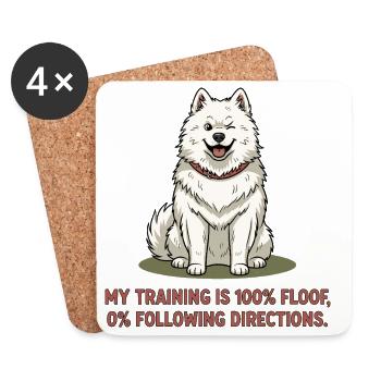 My training: 100% plush, 0% follow instructions - Coasters (set of 4) - white - Front