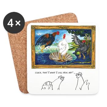 Cluck, that's what I call real art - in English - Coasters (set of 4) - white - Front