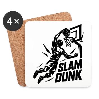 Basketball Slam Dunk Throw Player Dunking Gift - Coasters (set of 4) - white - Front