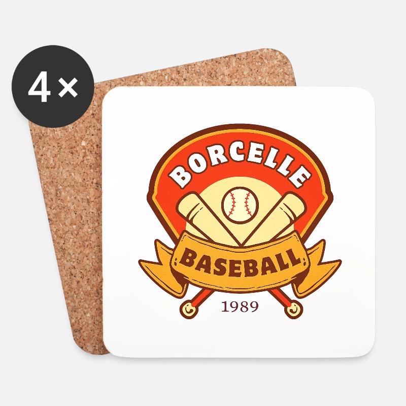 Vintage Borcelle Baseball Emblem - Untersetzer (4er-Set) - Weiß