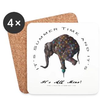 Fashion Elephant - Coasters (set of 4) - white - Front
