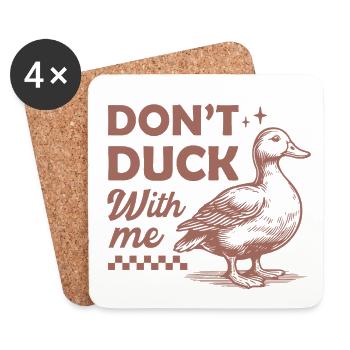 Humorous duck bird with the quote DONT DUCK - Coasters (set of 4) - white - Front