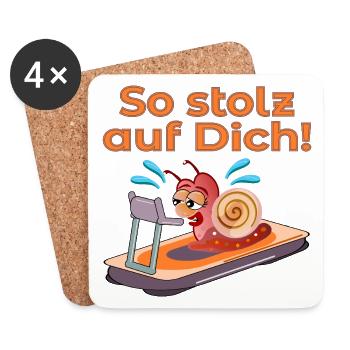 SCHNECKENTEMPO LAUFBAND LAUFEN - Untersetzer (4er-Set) - Weiß - Vorne