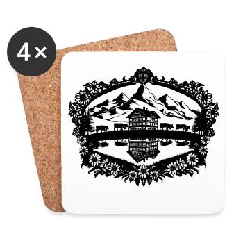Lac Glaciaire Noir - Dessous de verre (lot de 4) - blanc - Devant