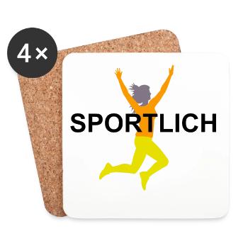 Sportlich Lebendige Sprungkraft Illustration - Untersetzer (4er-Set) - Weiß - Vorne