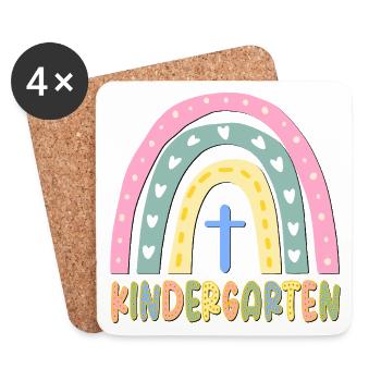 KINDERGARTEN KIND CHRISTLICHER GLAUBE - Untersetzer (4er-Set) - Weiß - Vorne
