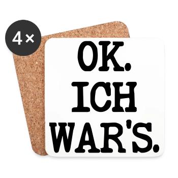 SCHULD SPRÜCHE ICH WAR ES - Untersetzer (4er-Set) - Weiß - Vorne