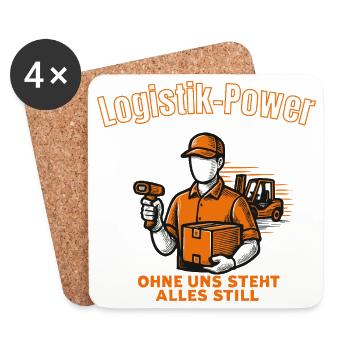 Logistik Power – Ohne uns steht alles still - Untersetzer (4er-Set) - Weiß - Vorne