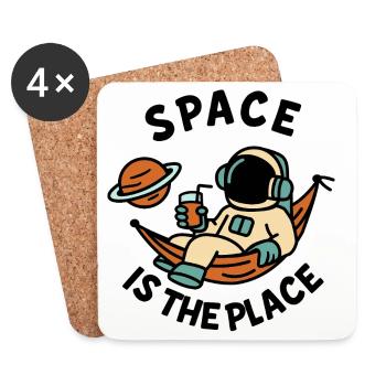 Explorer de l’espace astronaute design relaxant - Dessous de verre (lot de 4) - blanc - Devant