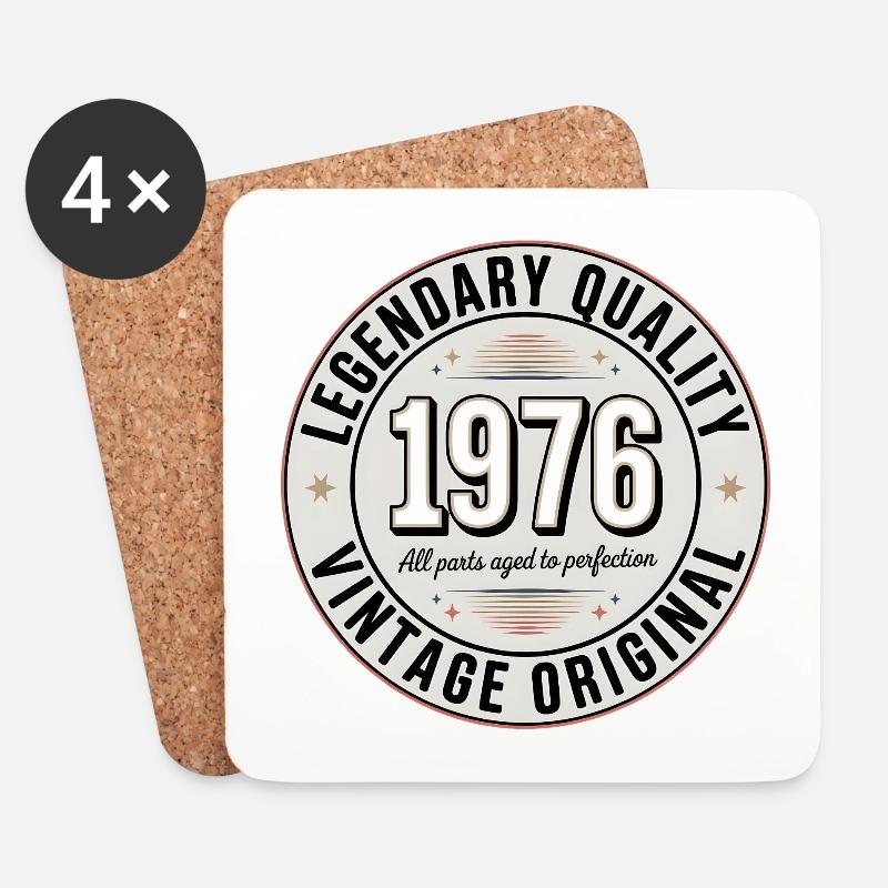 Vintage 1976 Emblem Design - Untersetzer (4er-Set) - Weiß