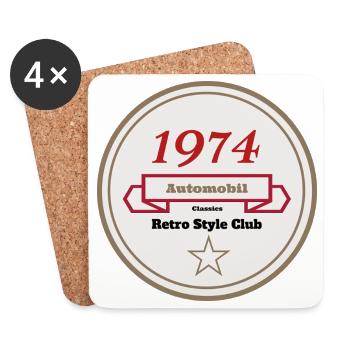 51_Motor_Club_ _RenkoDesign_1 - Dessous de verre (lot de 4) - blanc - Devant