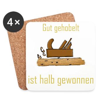 Rustic wooden construction with saying - Coasters (set of 4) - white - Front