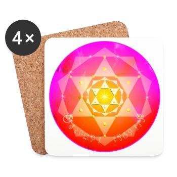 Mandala de cristal Kordulah - ElshaddaiShikaina - Dessous de verre (lot de 4) - blanc - Devant