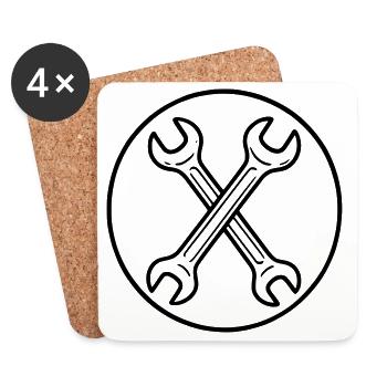 Flat Wrenches - Coasters (set of 4) - white - Front